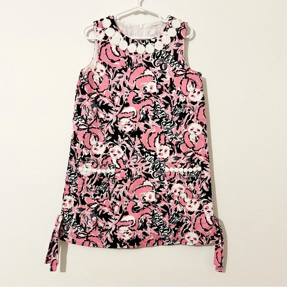 Lilly Pulitzer Girls Hanging With My Boo Panda Classic Lilly Dress Pink Size 6